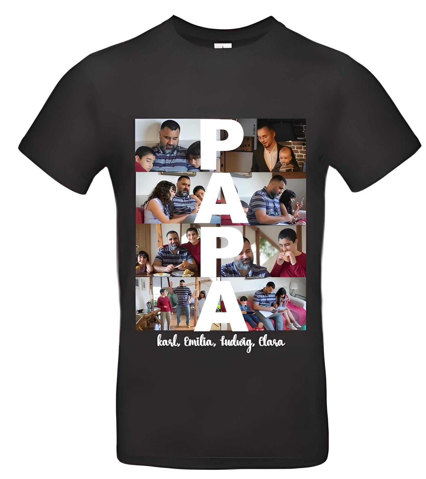 Personalisierte Fotokollage Papa - Unisex Midweight Softstyle Fleece Crewneck Sweatshirt