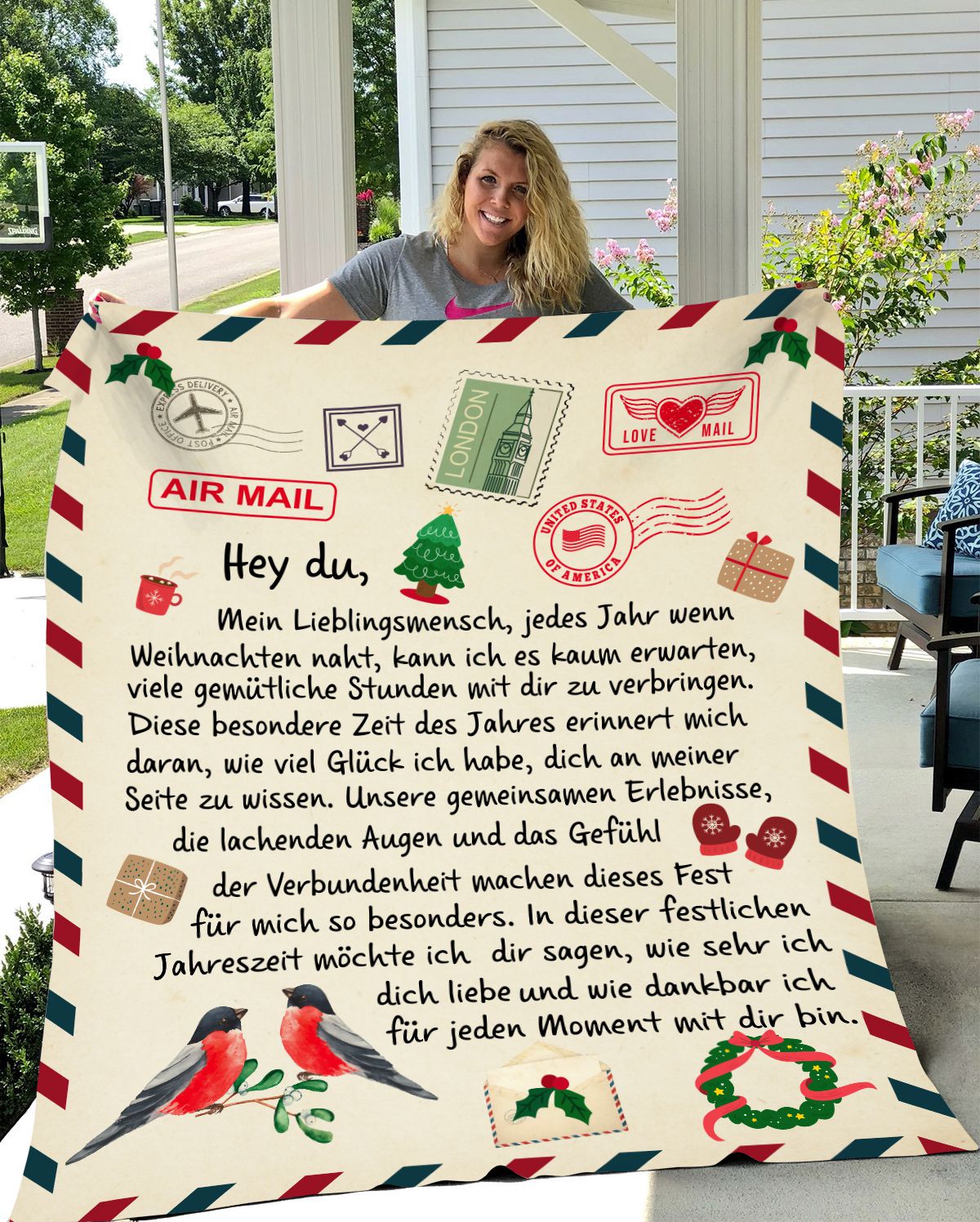 Festliche Umarmung: Kuscheldecke 'Mein Lieblingsmensch, festliche Zeit' – Genuss in jeder Größe