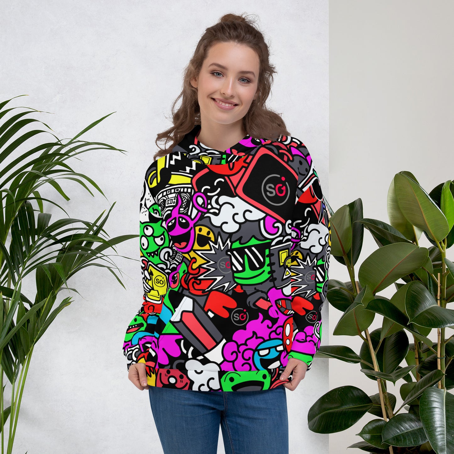 StyleOne Hoodie: Funny Comic Monsters - Einzigartiger Kapuzenpullover mit fröhlichen Comic-Monstern