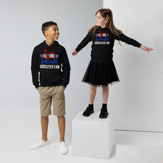 Kleine Schwester, größter Fan Hoodie – Cheerleading Stil für Kids