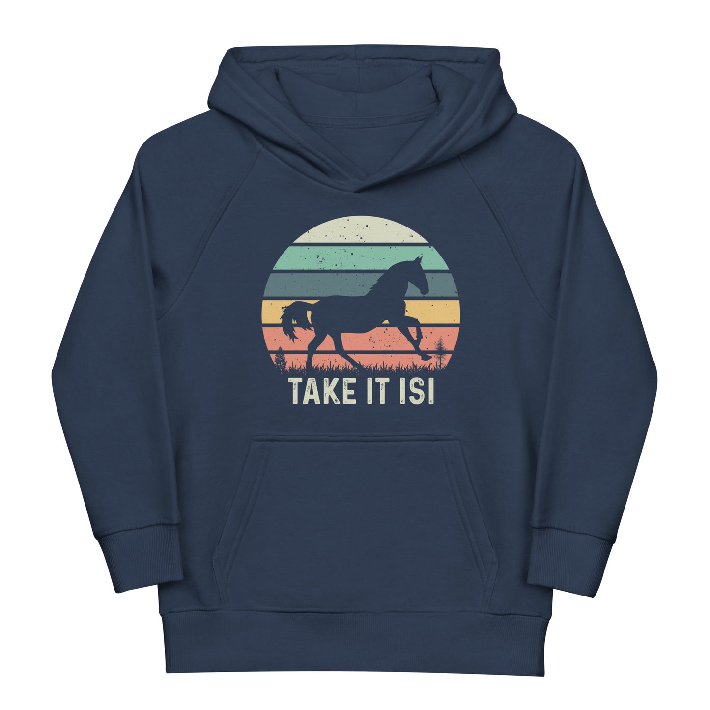Humorvoller Kinder Hoodie: "Take it ISI, Pferdespruch!" für kleine Reitfans