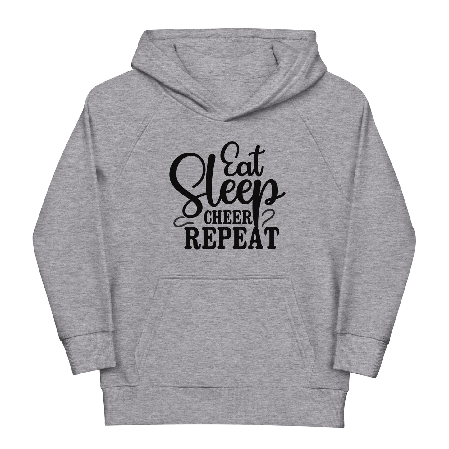 Eat, Sleep, Cheer, Repeat! - Cheerleading Hoodie für Kinder | Trendiger Kapuzenpullover mit motivierendem Spruch