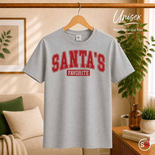 Santa's Favorite T-Shirt | Witziges Weihnachts-Statement im College-Look - StyleOne
