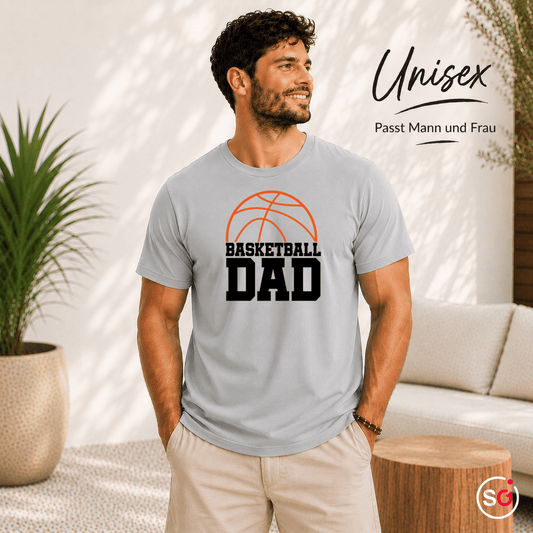 T-Shirt mit 'Basketball Dad' Schriftzug und Ball-Grafik für stolze Väter - StyleOne