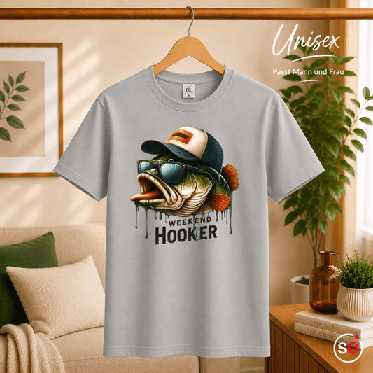 T-Shirt 'Weekend Hooker' mit coolem Angler-Fisch | Lustiges Design für Fischer & Hobby-Angler - StyleOne