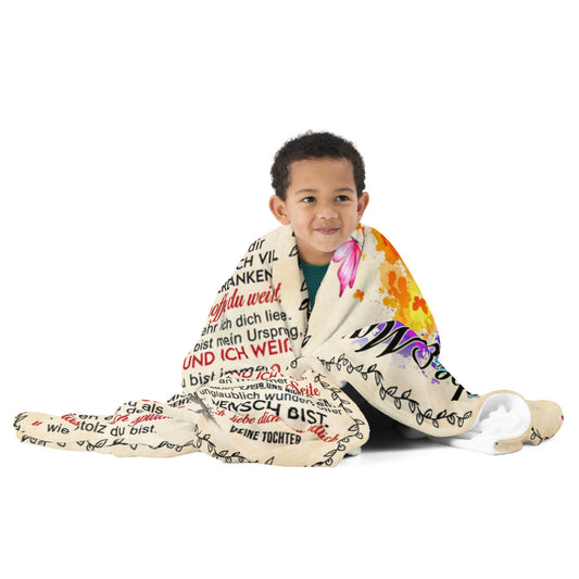 Liebe MAMA: Wichtigster Mensch, Zärtliche Kuscheldecke von Deiner Tochter!