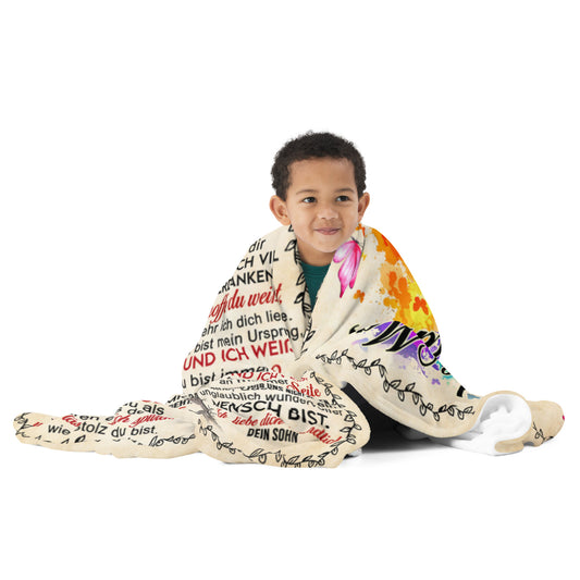 Liebe MAMA: Wichtigster Mensch, Zärtliche Kuscheldecke von Deinem Sohn!