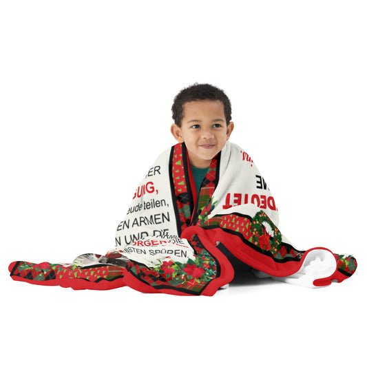 Festliche Wärme im Fokus: Kuscheldecke 'Weihnachten bedeutet Zeit der Wärme'