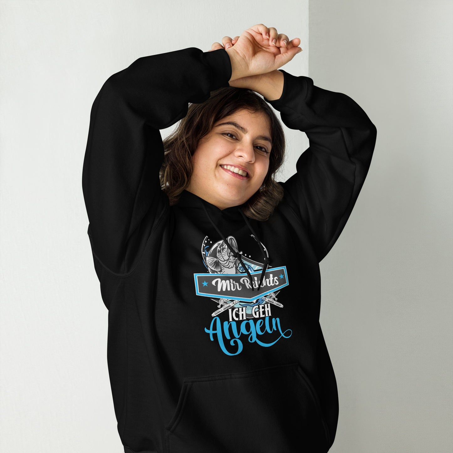Cooler Hoodie mit dem Spruch "Mir reichts, ich geh angeln!" - Jetzt bestellen!