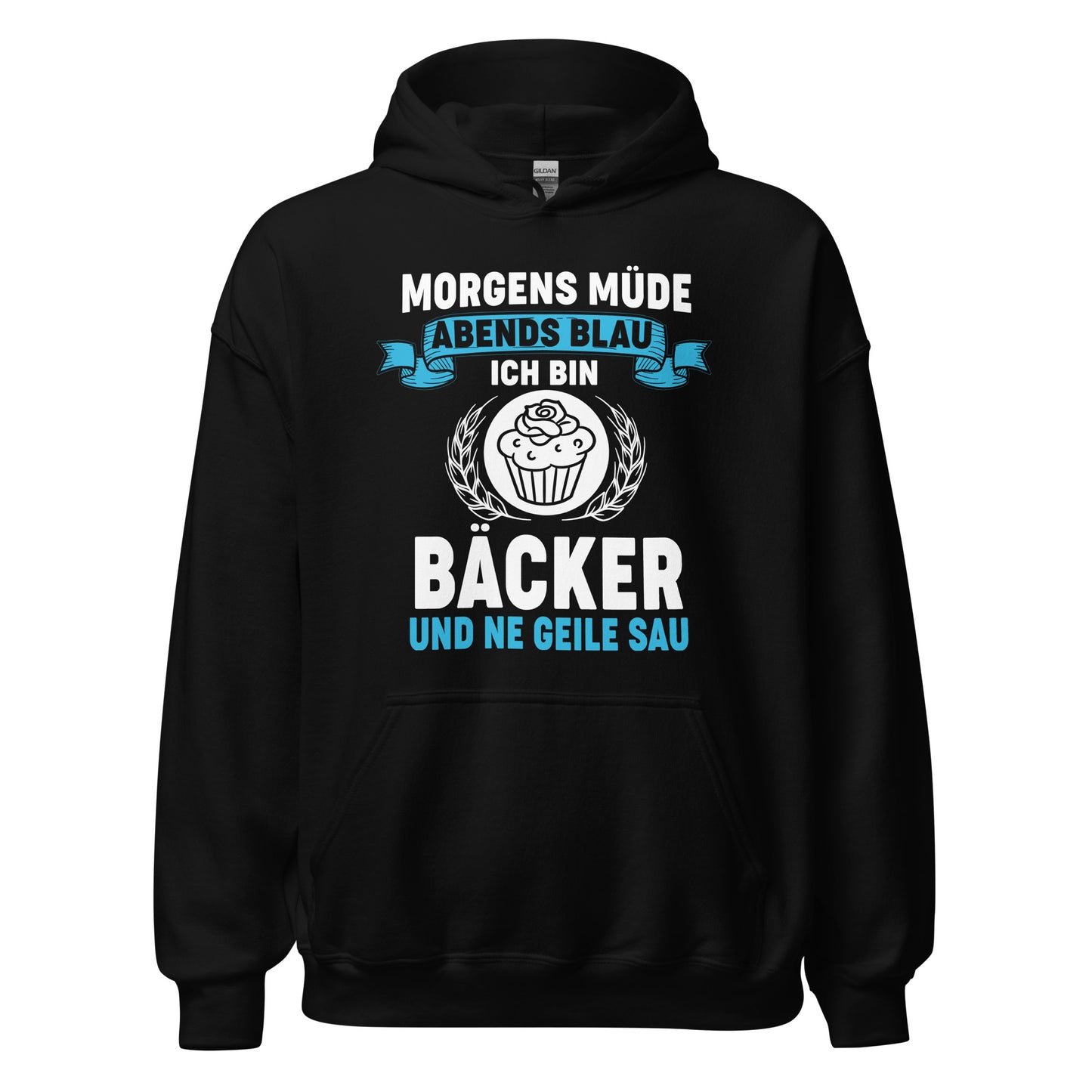 Morgens müde, Abends blau Hoodie | Stylischer Kapuzenpullover für Bäcker