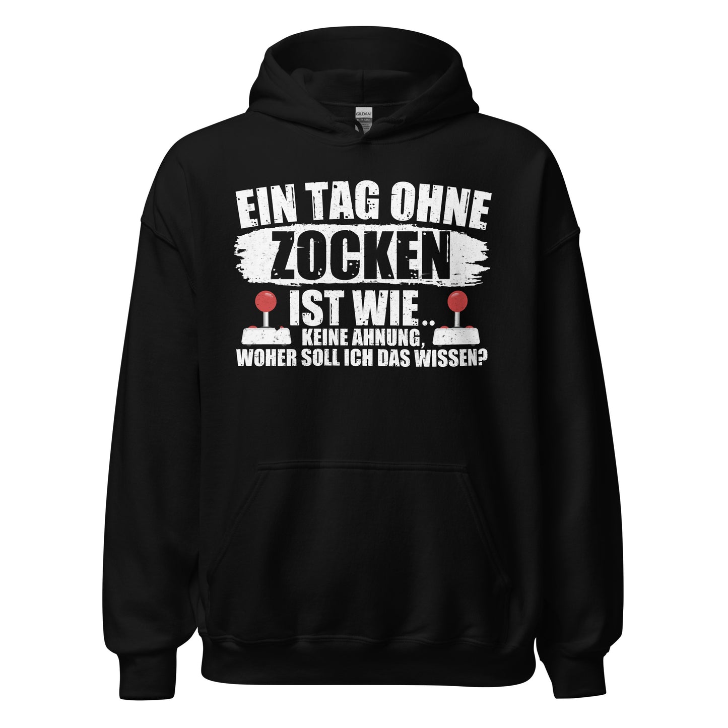Lustiger Kapuzenpullover für Gaming-Fans | Spruch: "Keine Ahnung ohne Zocken!"