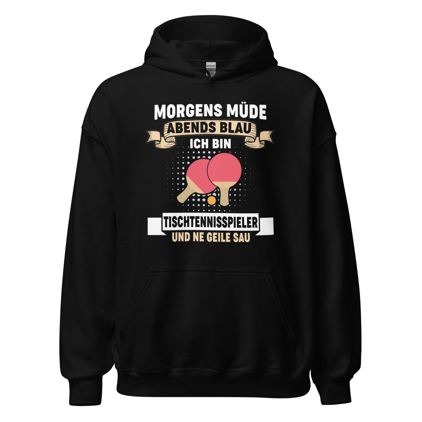 Morgens müde, Abends blau! Tischtennis Spieler Hoodie | Sport Kapuzenpullover