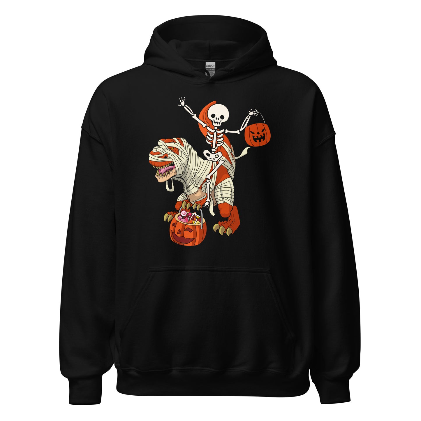 Hoodie: Skull T-Rex - Dino Skelett. Lustiger Pullover mit Grusel-Faktor