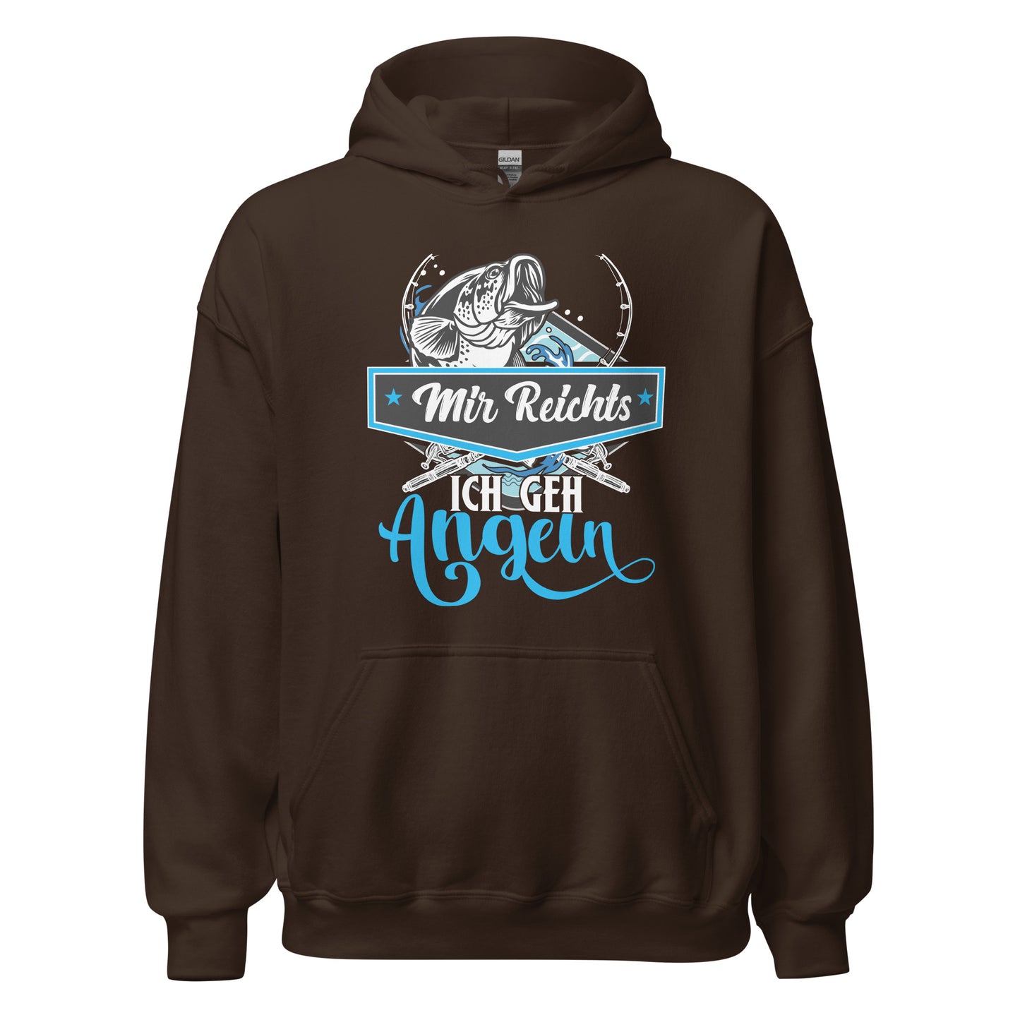 Cooler Hoodie mit dem Spruch "Mir reichts, ich geh angeln!" - Jetzt bestellen!