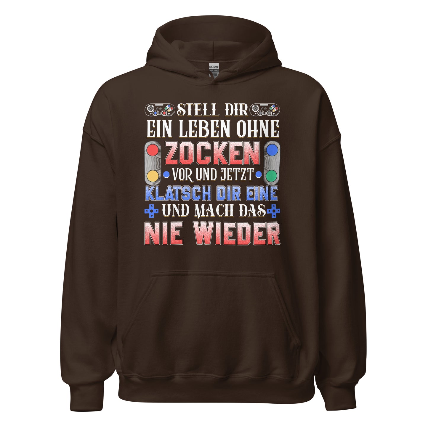 Hochwertiger Kapuzenpullover für Gaming-Enthusiasten | Spruch: "Nie wieder ohne Zocken!"