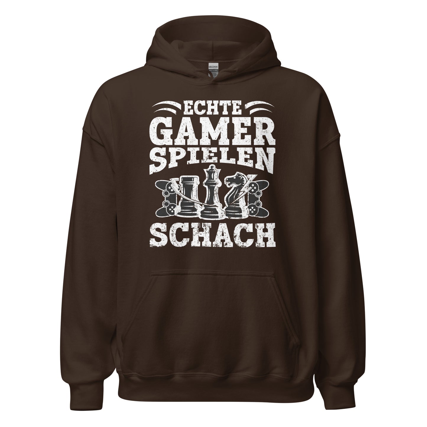 Hochwertiger Kapuzenpullover für echte Gamer: "Echte Gamer spielen Schach"