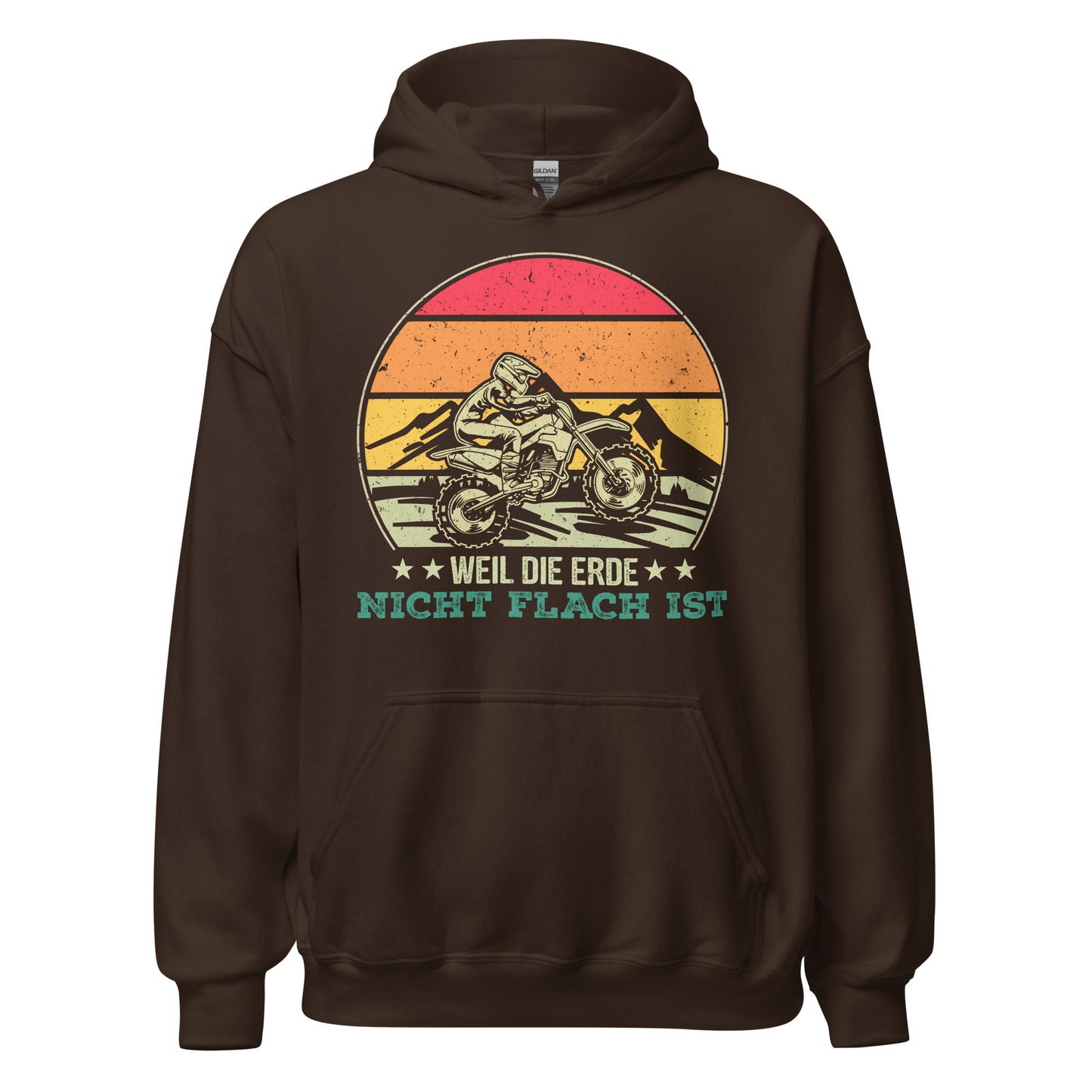 Cooles Motocross-Kapuzenpullover | Spruch: "Die Erde ist nicht flach!"