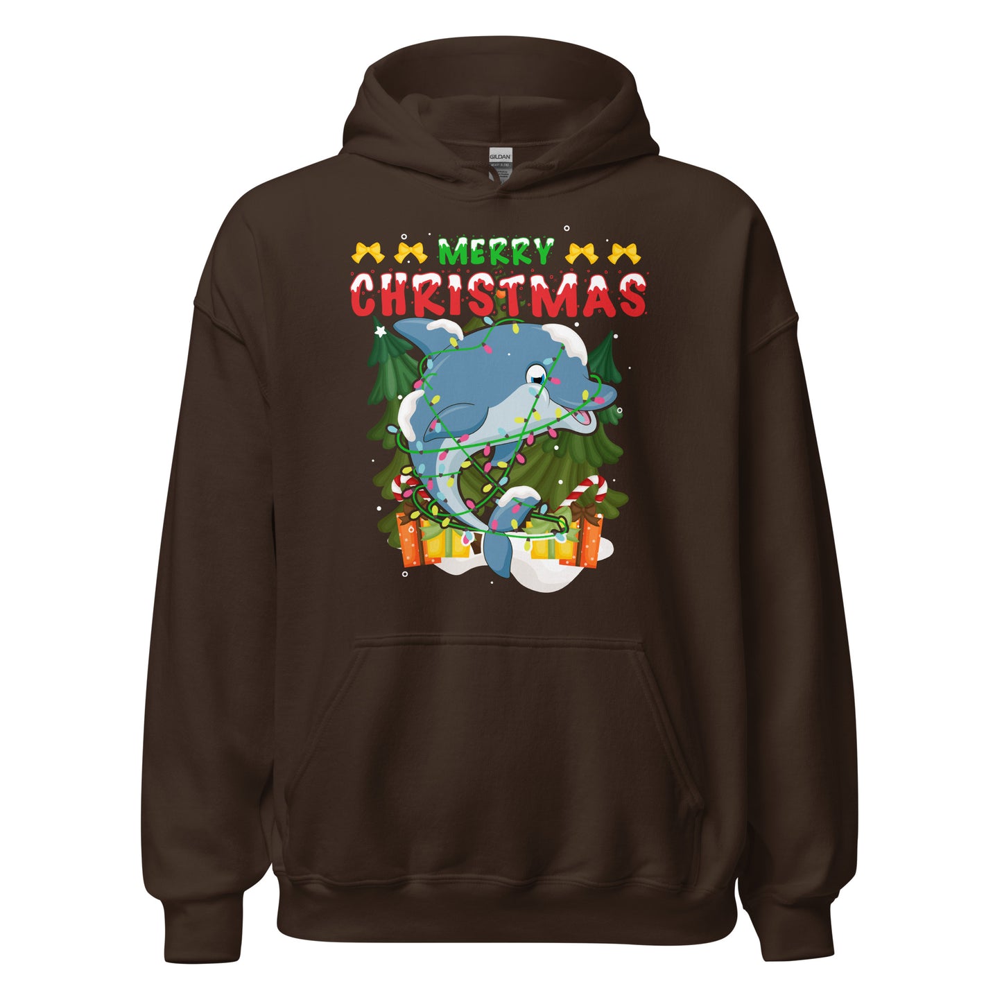 Merry Christmas Dolphin Hoodie - Weihnachtsfreude mit einem verspielten Delfin-Touch