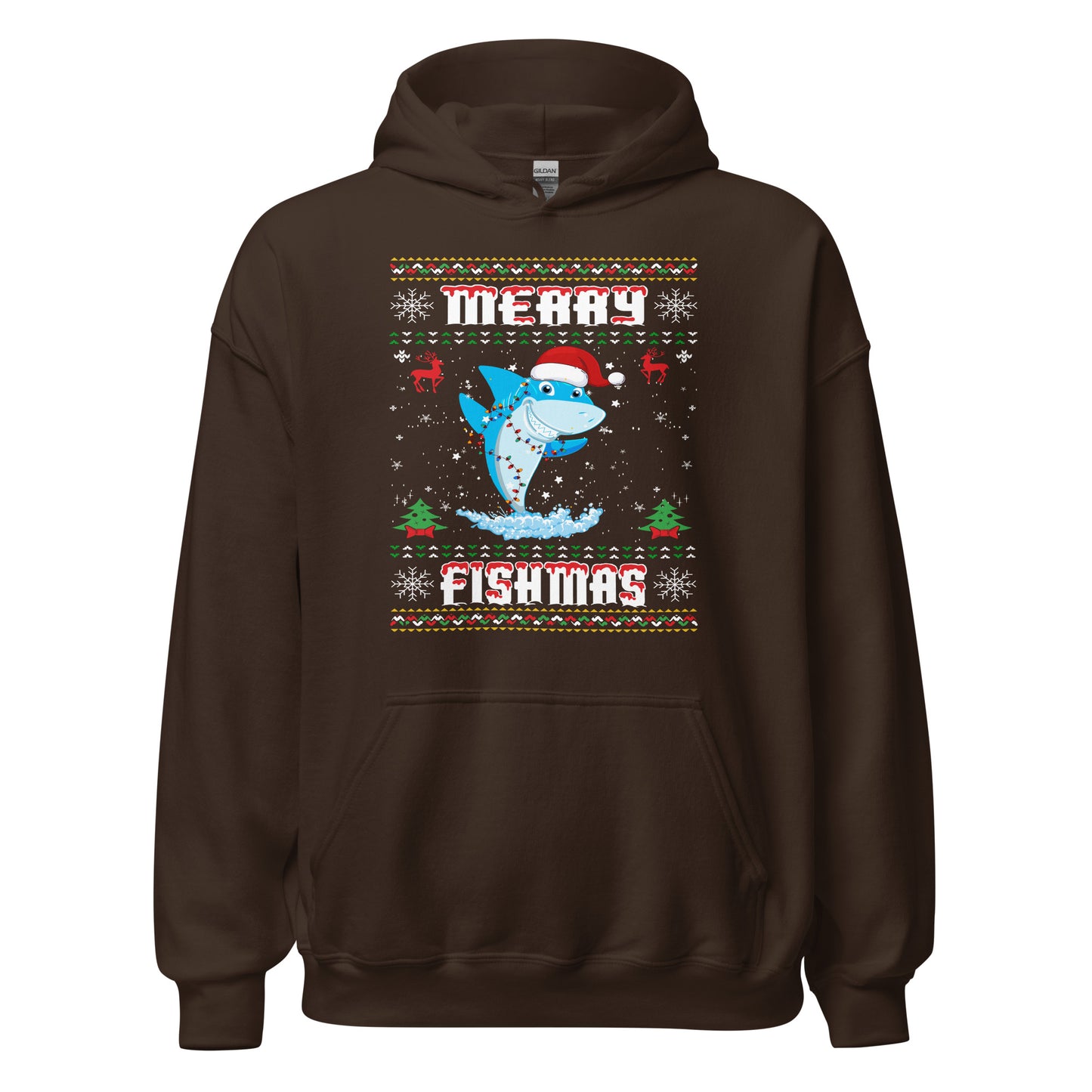 Merry Christmas Fishmas Hoodie - Lustiges Hai-Design für festliche Stimmung