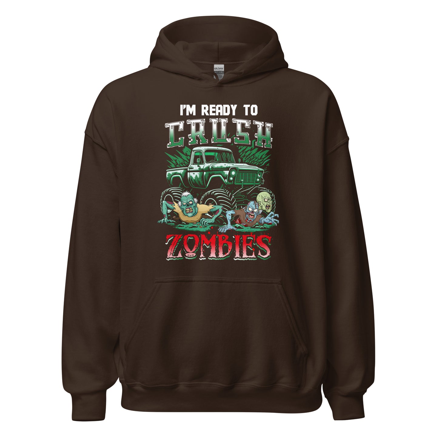 Halloween Hoodie: I am ready to CRUSH Zombies - Gruseliger Kapuzenpullover mit Power