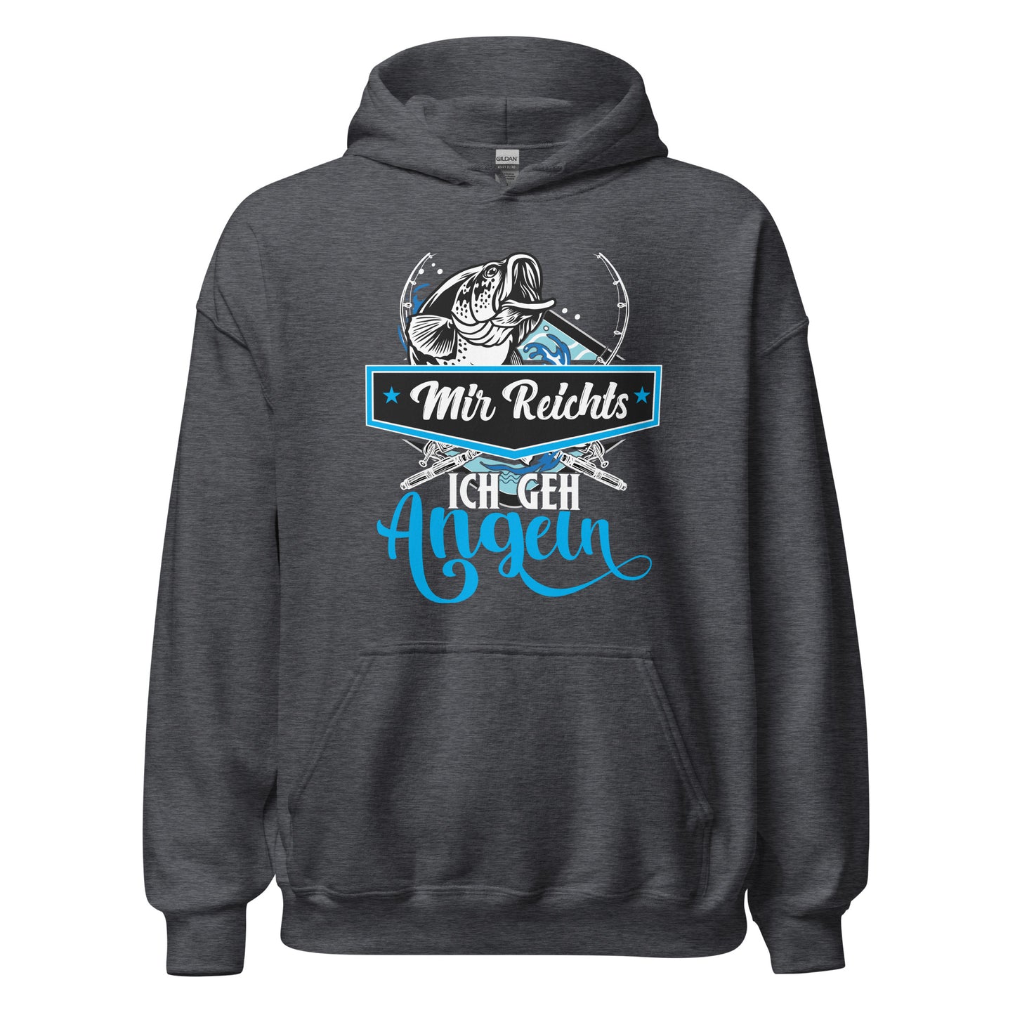 Cooler Hoodie mit dem Spruch "Mir reichts, ich geh angeln!" - Jetzt bestellen!