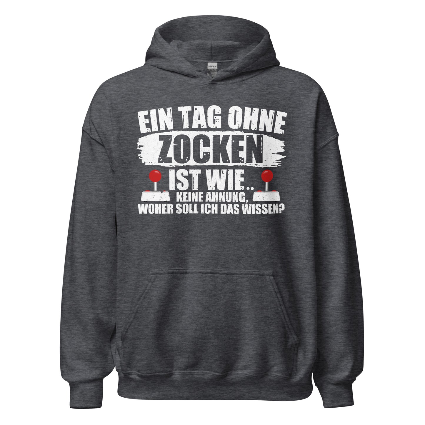 Lustiger Kapuzenpullover für Gaming-Fans | Spruch: "Keine Ahnung ohne Zocken!"