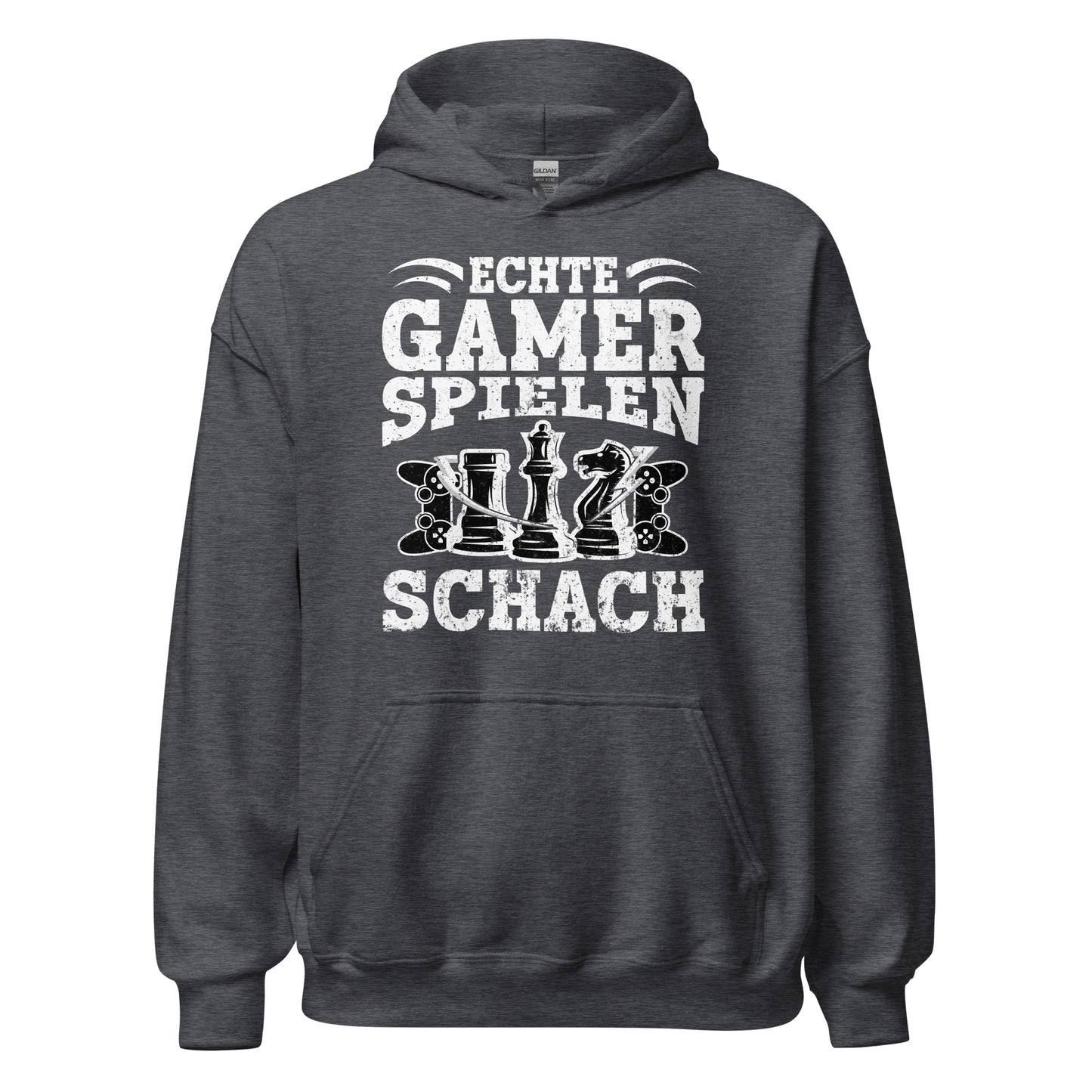 Hochwertiger Kapuzenpullover für echte Gamer: "Echte Gamer spielen Schach"