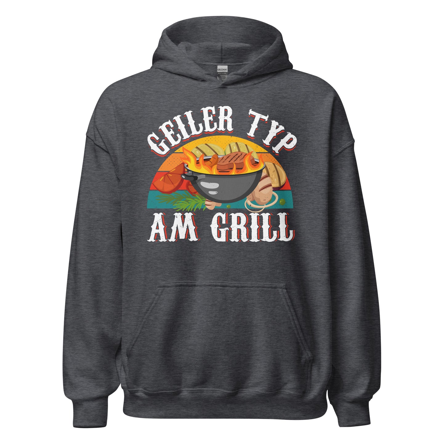Cooler Grill-Kapuzenpullover | Spruch: "Geiler Typ am Grill!"