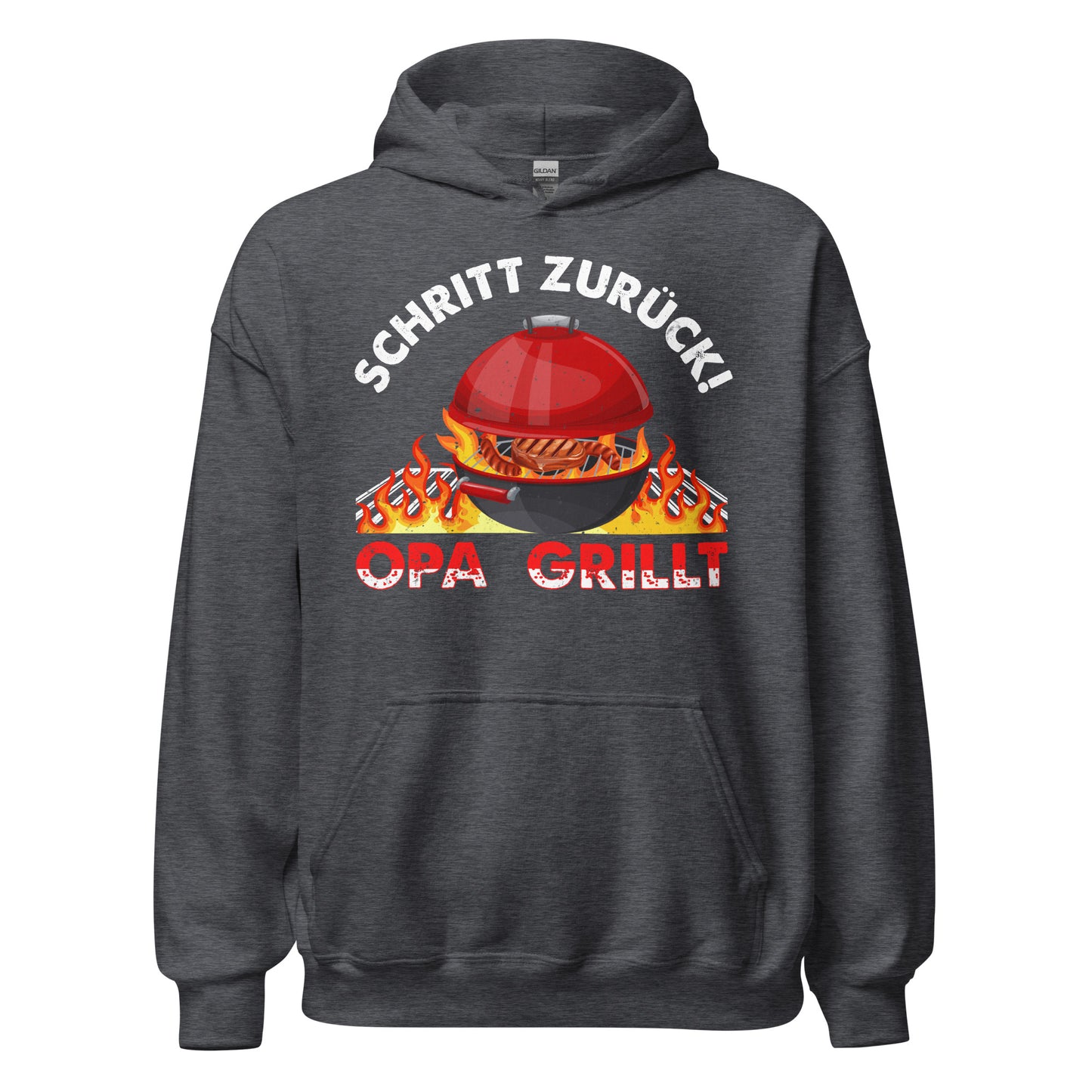 Cooler Opa Grill-Kapuzenpullover | Spruch: "Schritt zurück! OPA grillt"