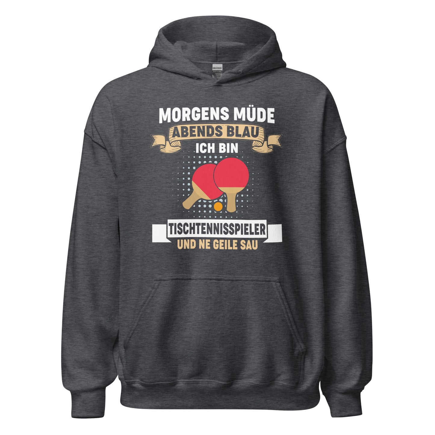 Morgens müde, Abends blau! Tischtennis Spieler Hoodie | Sport Kapuzenpullover