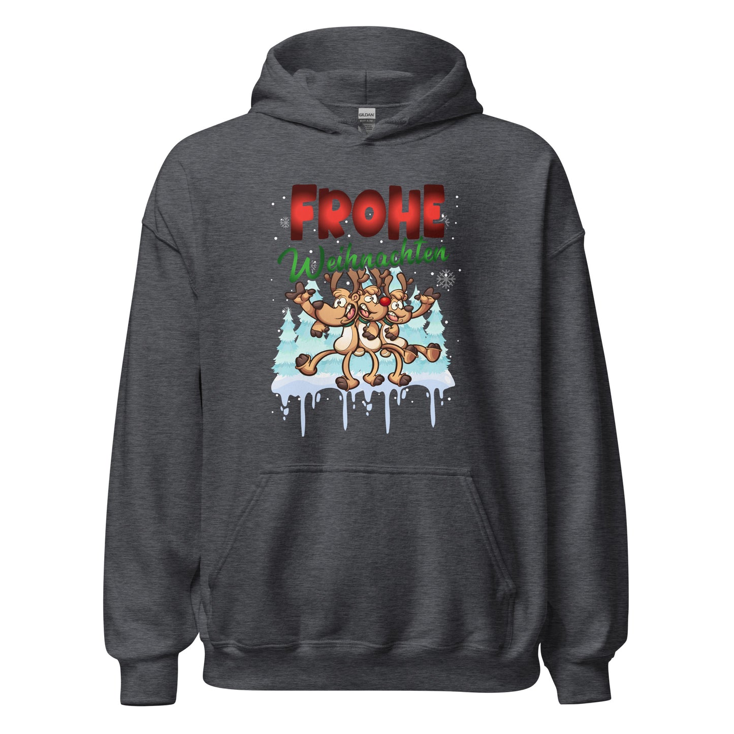 Frohe Weihnachten Hoodie - Tanzende Elche, Rentiere Kapuzenpullover