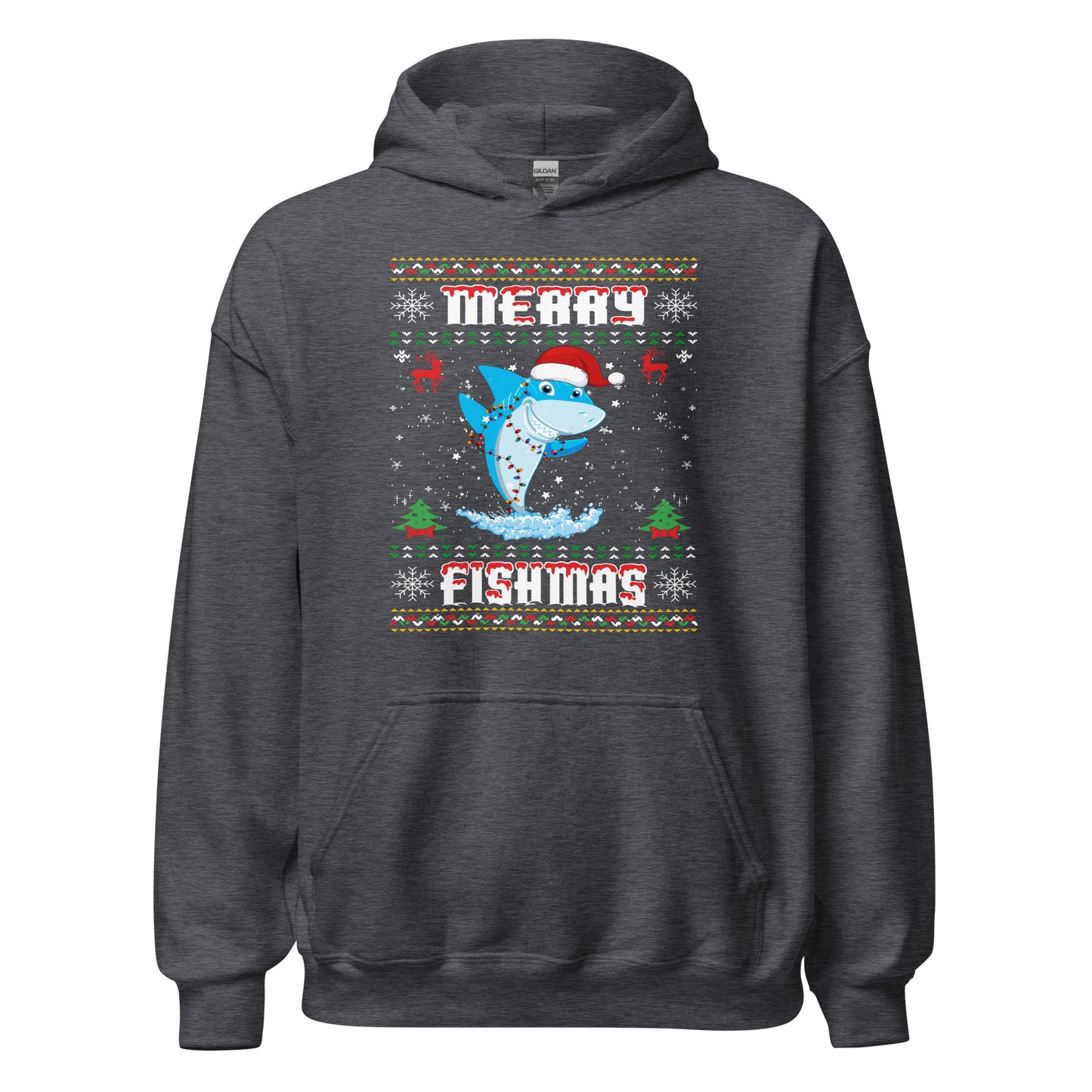 Merry Christmas Fishmas Hoodie - Lustiges Hai-Design für festliche Stimmung