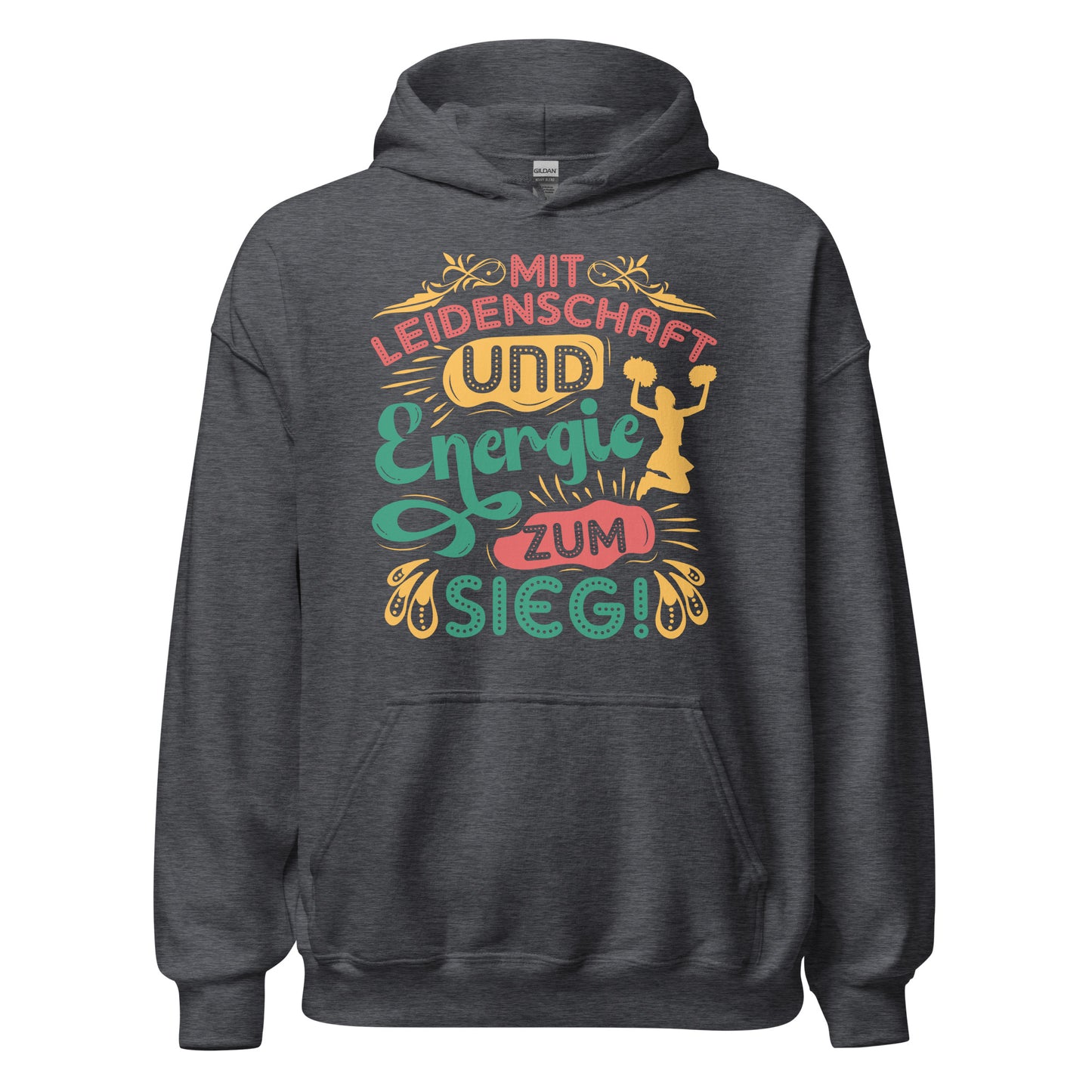 Hoodie mit Power-Motto: Mit Leidenschaft und Energie zum Sieg! Cheerleader Vibes
