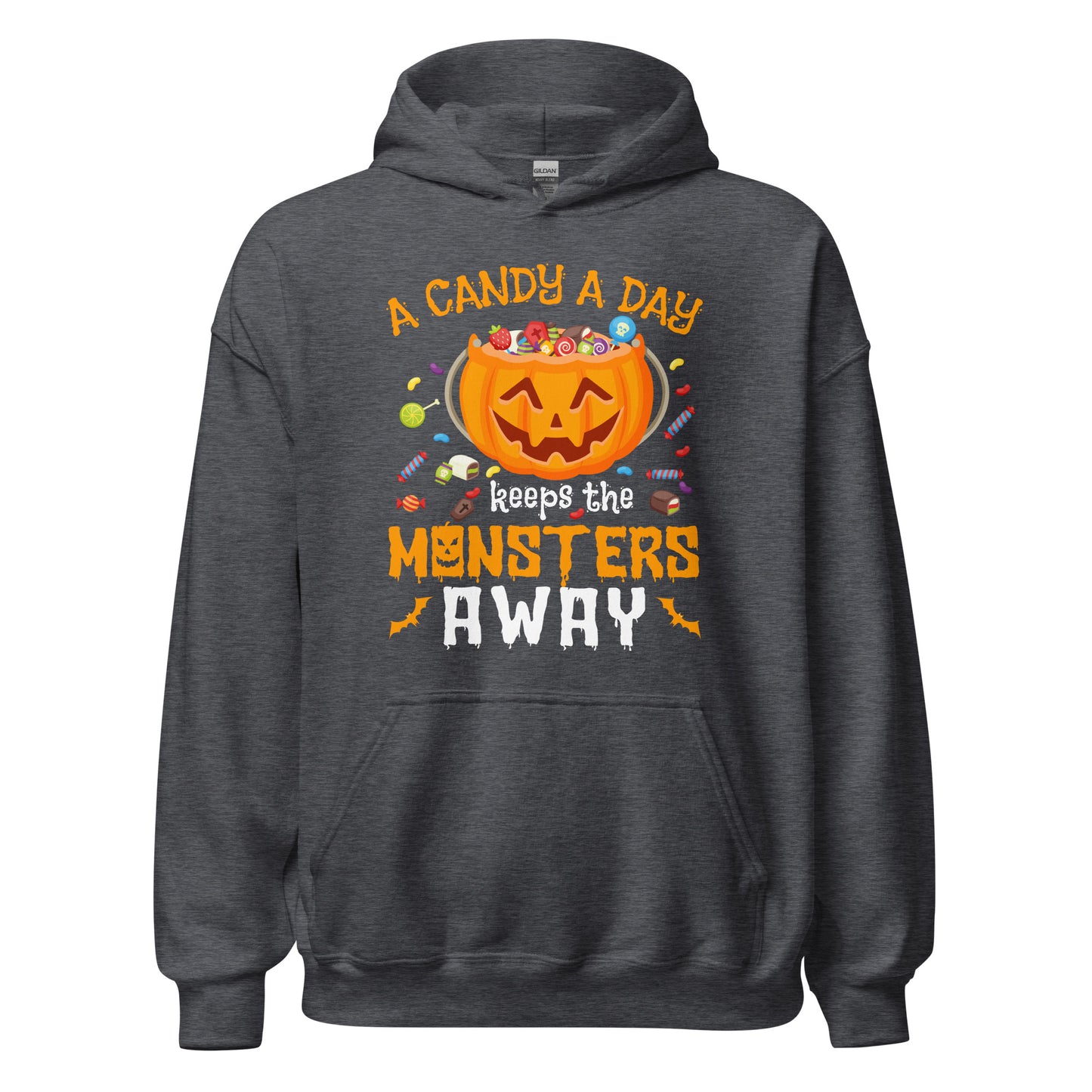 Halloween Hoodie: A Candy A Day keeps the Monsters away - Gruselig-cooler Kapuzenpullover