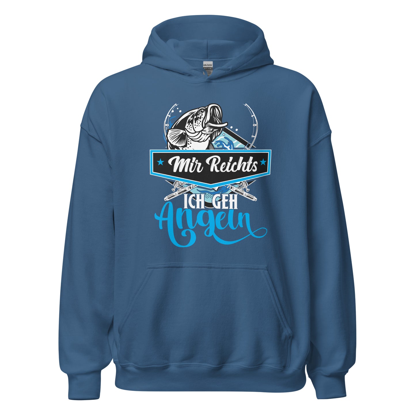 Cooler Hoodie mit dem Spruch "Mir reichts, ich geh angeln!" - Jetzt bestellen!