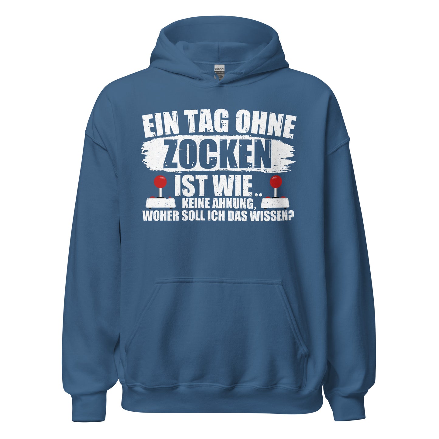 Lustiger Kapuzenpullover für Gaming-Fans | Spruch: "Keine Ahnung ohne Zocken!"