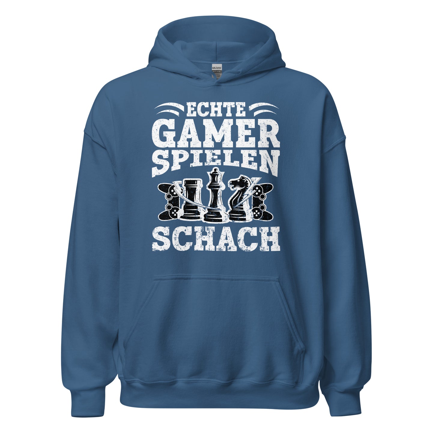 Hochwertiger Kapuzenpullover für echte Gamer: "Echte Gamer spielen Schach"