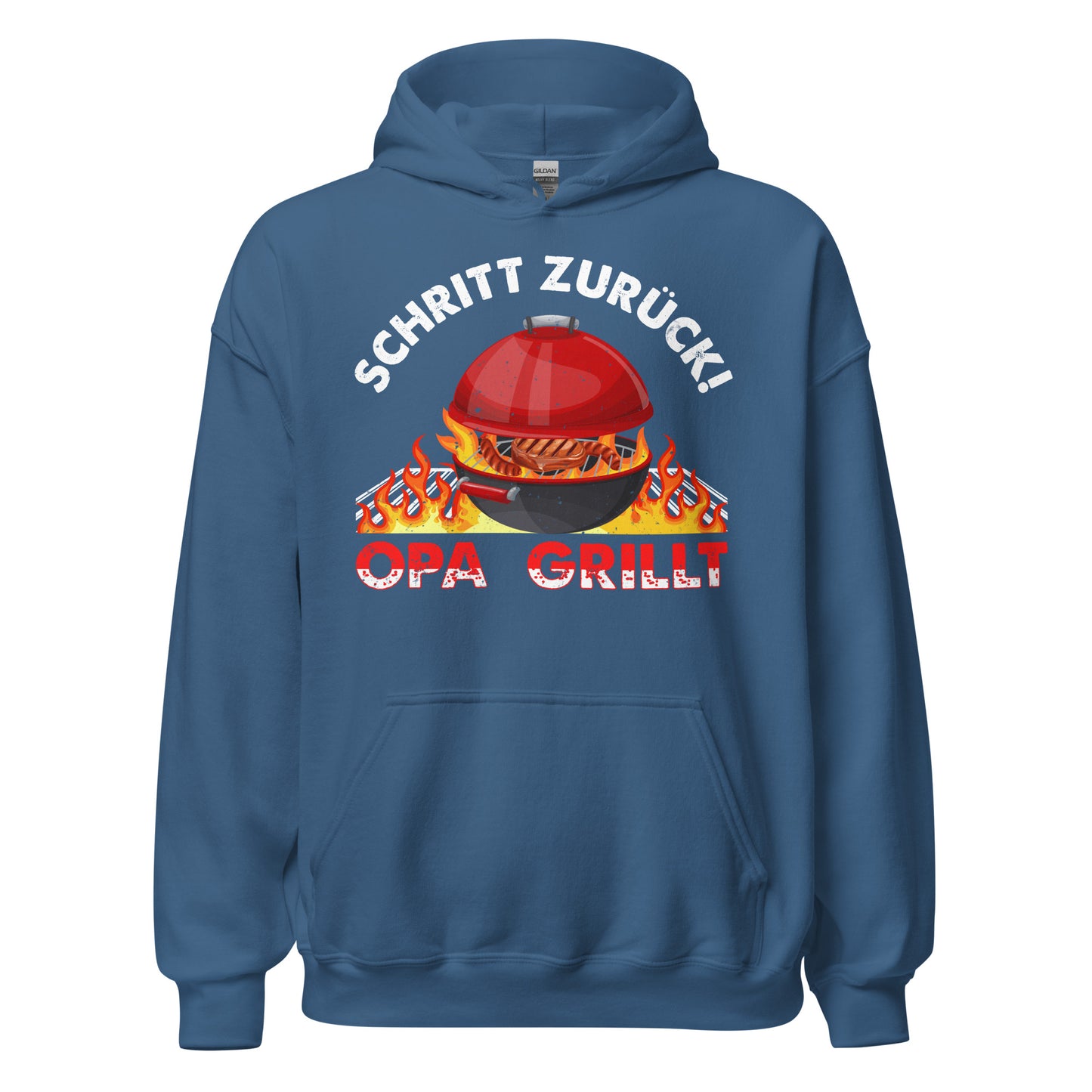 Cooler Opa Grill-Kapuzenpullover | Spruch: "Schritt zurück! OPA grillt"