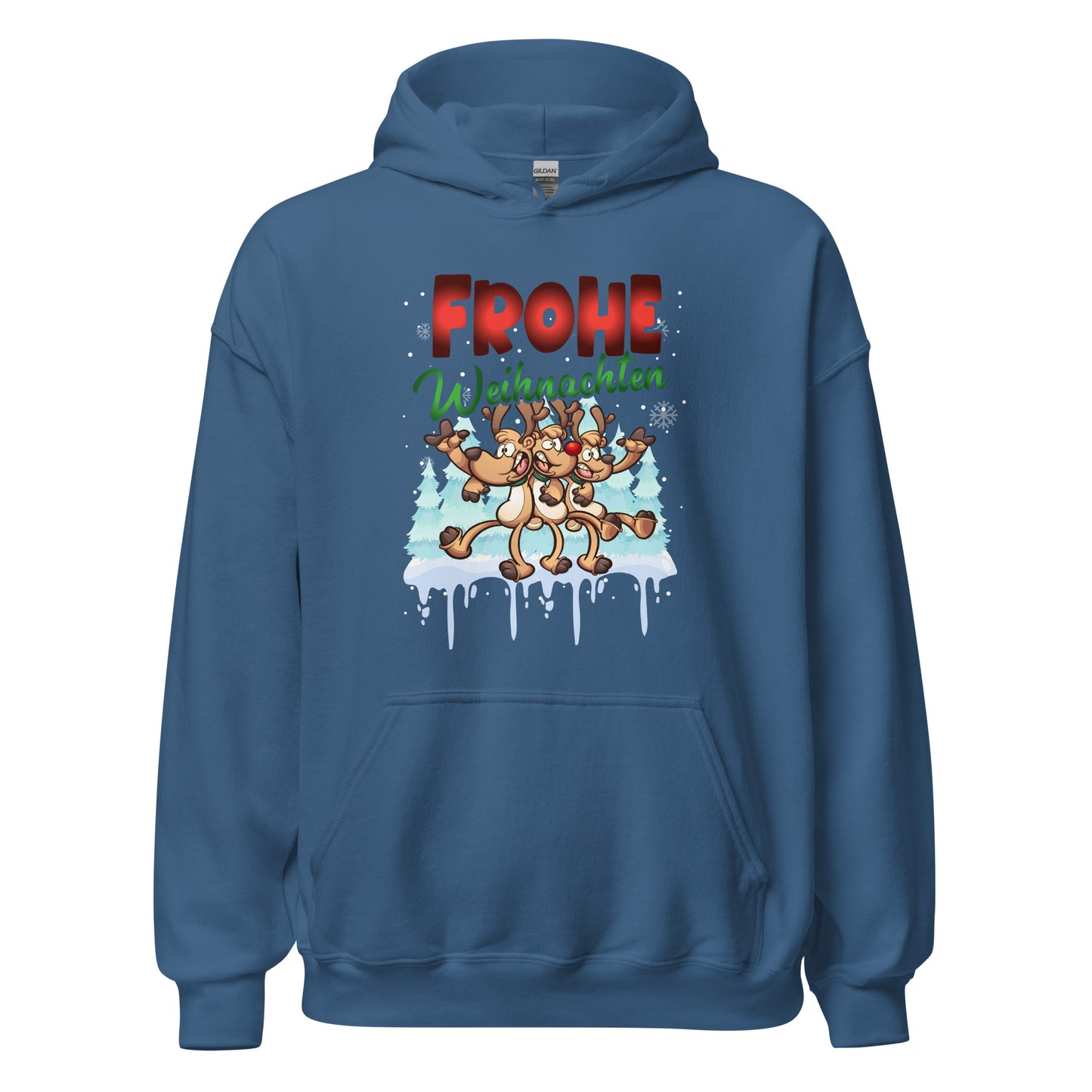 Frohe Weihnachten Hoodie - Tanzende Elche, Rentiere Kapuzenpullover