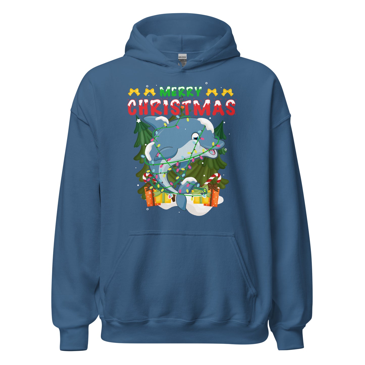 Merry Christmas Dolphin Hoodie - Weihnachtsfreude mit einem verspielten Delfin-Touch