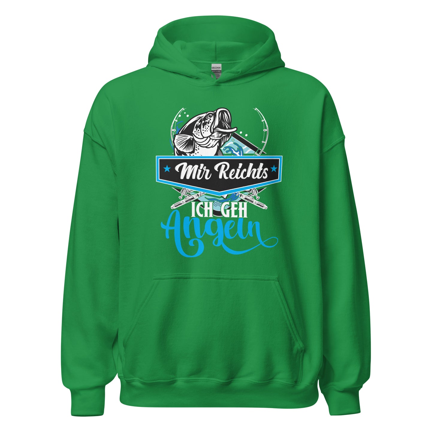 Cooler Hoodie mit dem Spruch "Mir reichts, ich geh angeln!" - Jetzt bestellen!