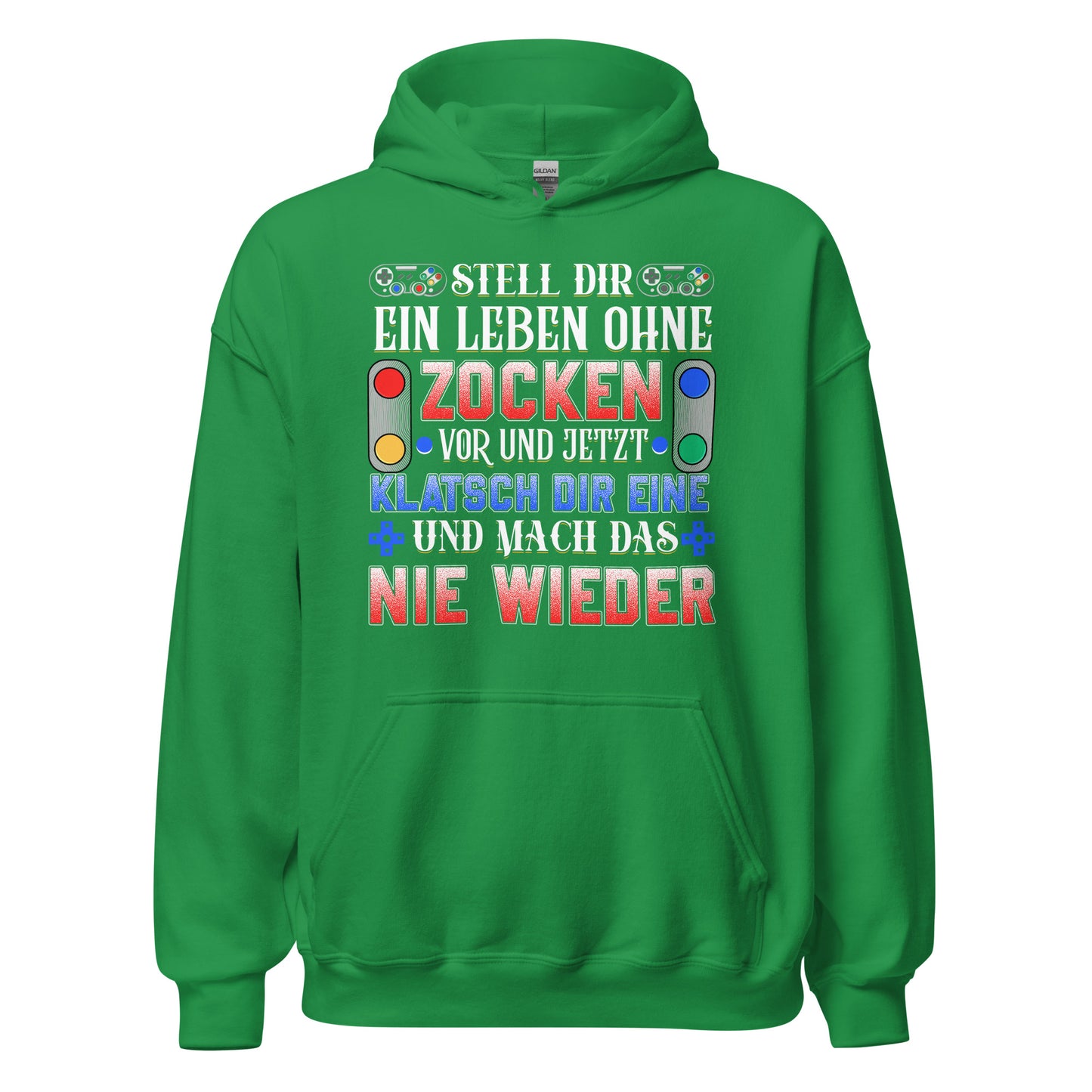 Hochwertiger Kapuzenpullover für Gaming-Enthusiasten | Spruch: "Nie wieder ohne Zocken!"