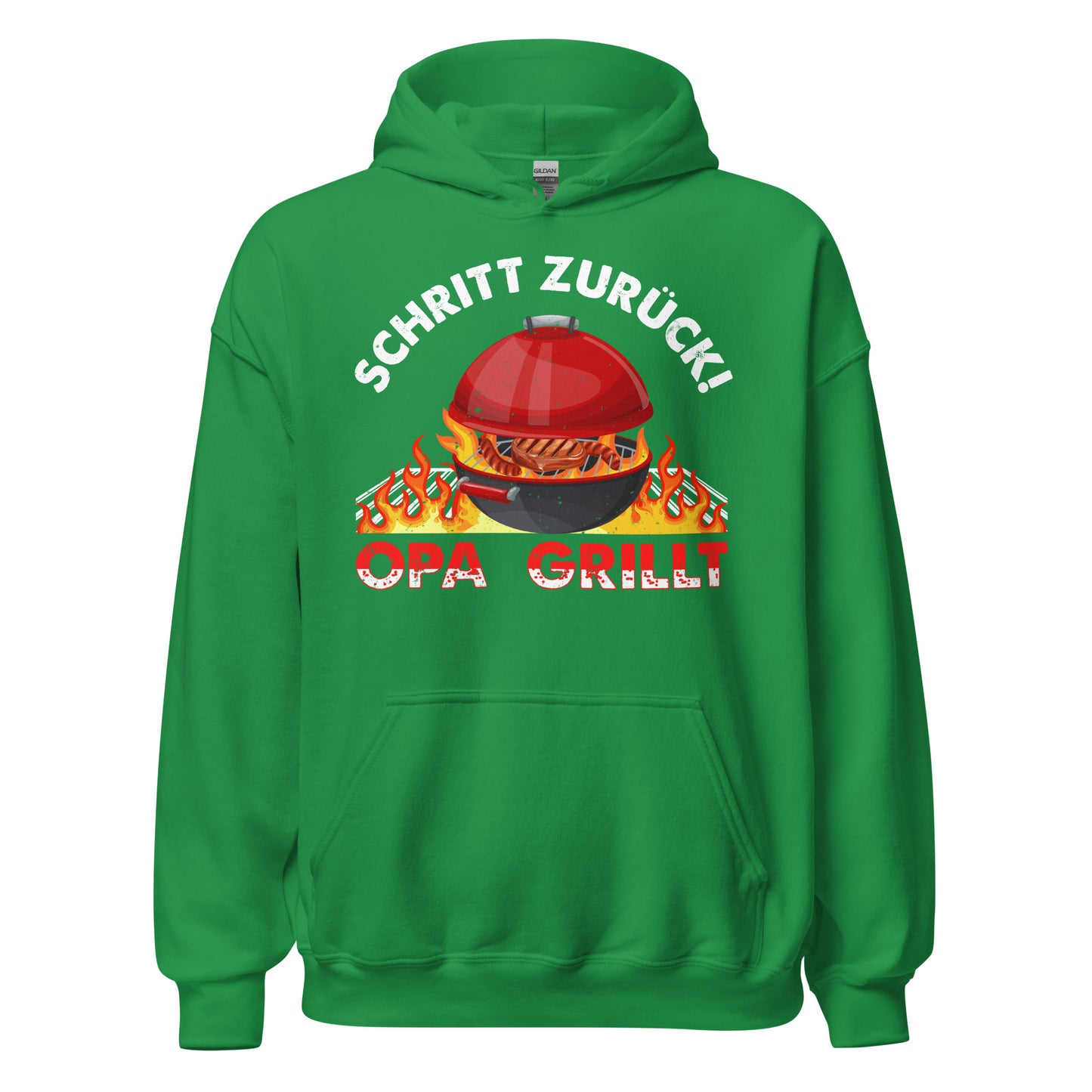 Cooler Opa Grill-Kapuzenpullover | Spruch: "Schritt zurück! OPA grillt"