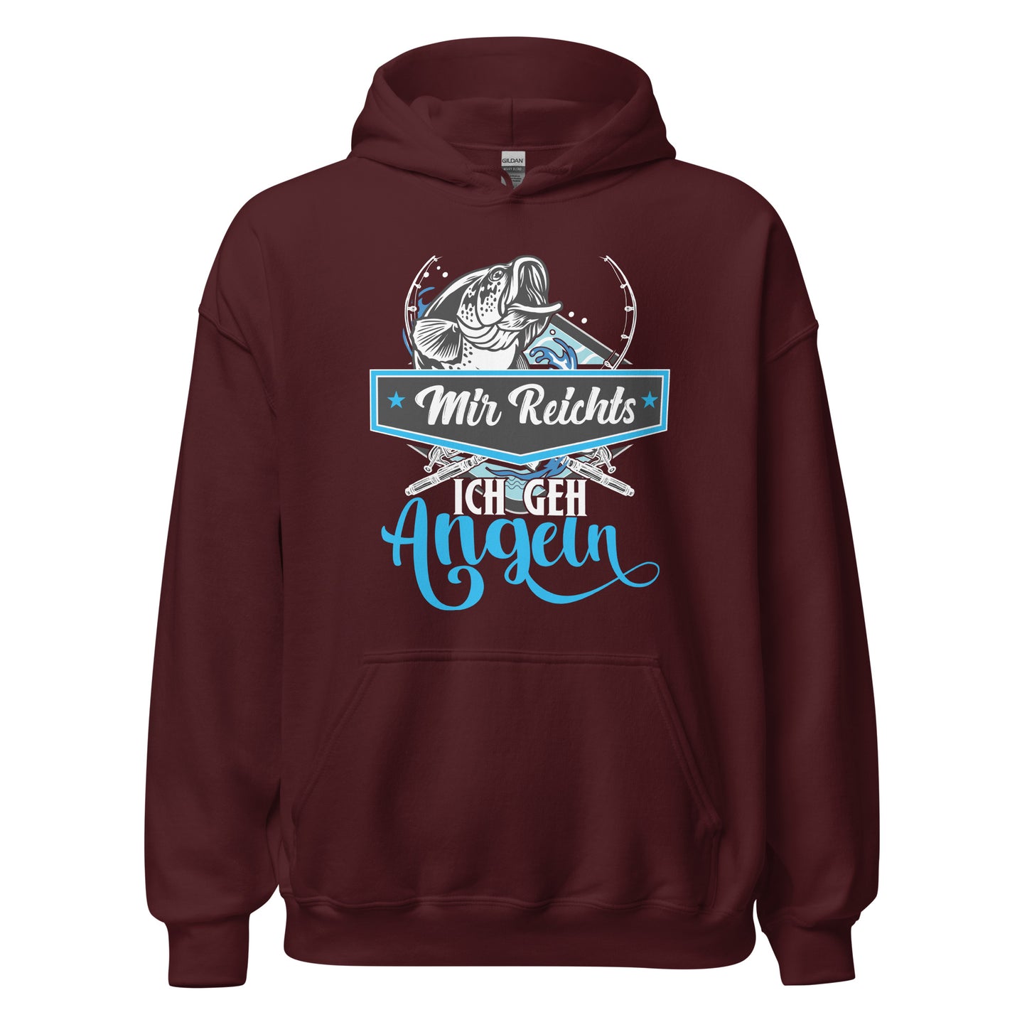 Cooler Hoodie mit dem Spruch "Mir reichts, ich geh angeln!" - Jetzt bestellen!
