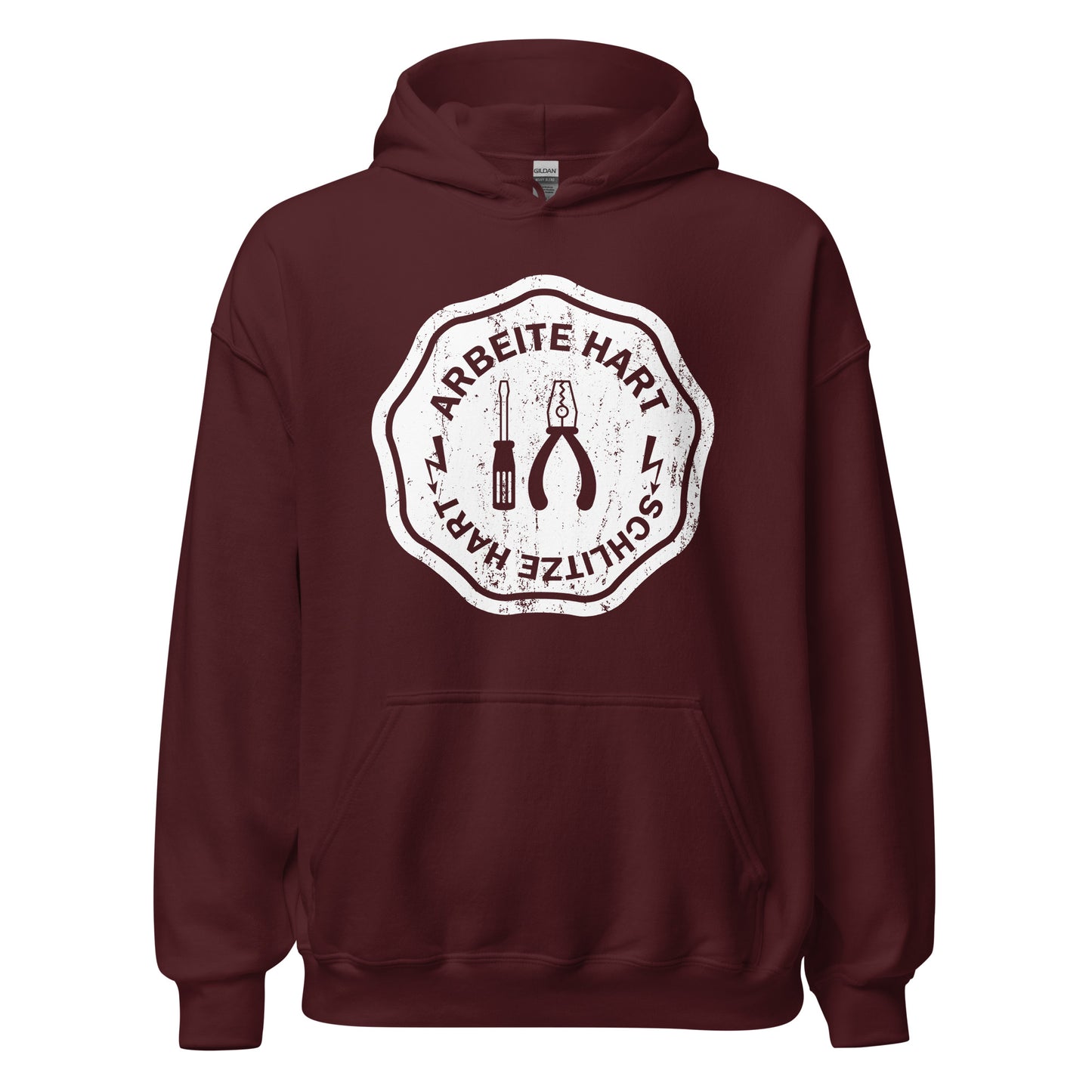 Arbeite hart, schlitze hart Hoodie | Stylischer Kapuzenpullover für Hartgesottene