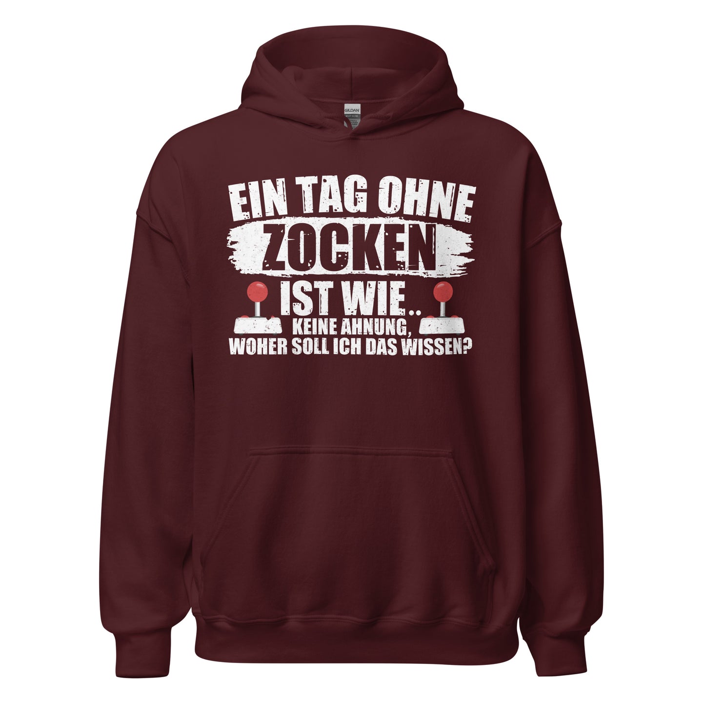 Lustiger Kapuzenpullover für Gaming-Fans | Spruch: "Keine Ahnung ohne Zocken!"