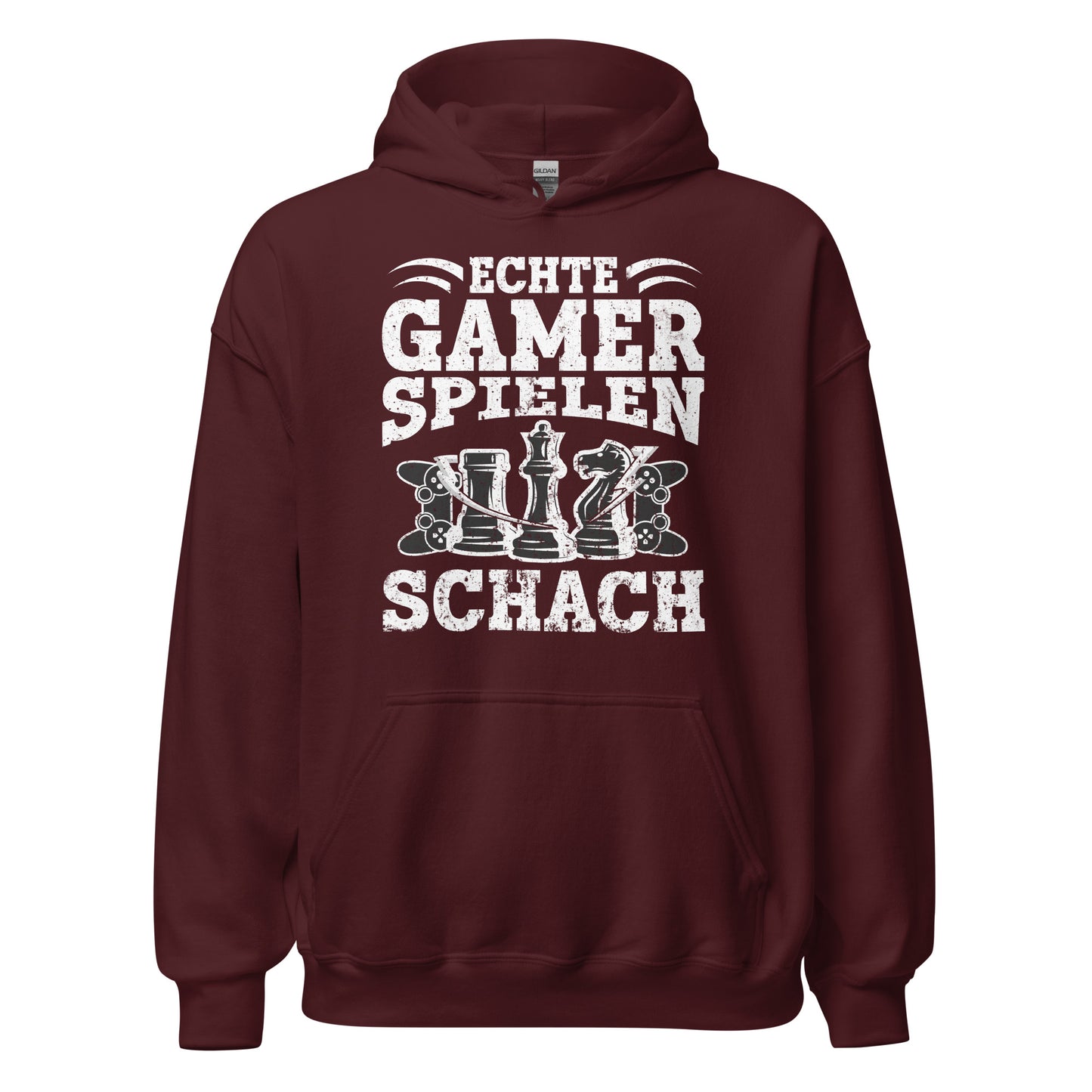 Hochwertiger Kapuzenpullover für echte Gamer: "Echte Gamer spielen Schach"