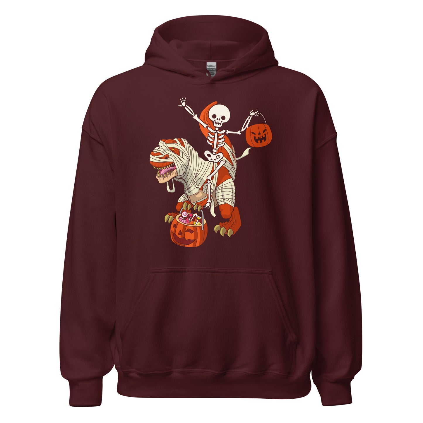 Hoodie: Skull T-Rex - Dino Skelett. Lustiger Pullover mit Grusel-Faktor