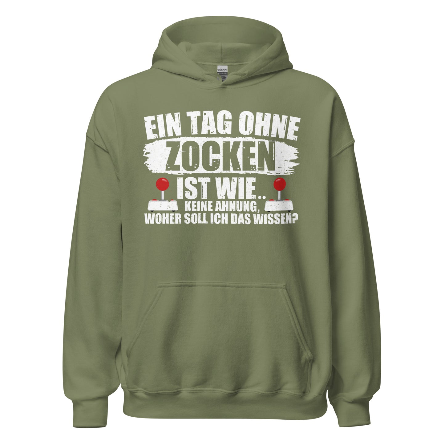 Lustiger Kapuzenpullover für Gaming-Fans | Spruch: "Keine Ahnung ohne Zocken!"