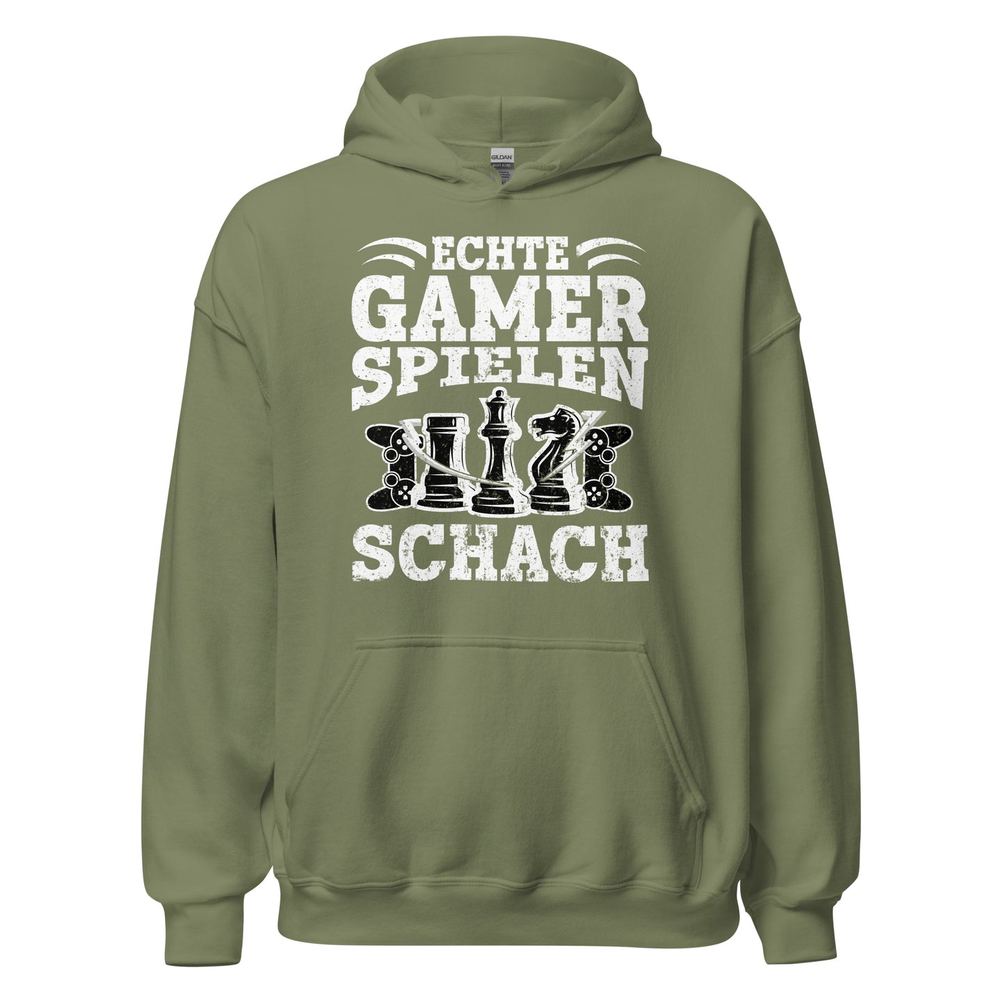 Hochwertiger Kapuzenpullover für echte Gamer: "Echte Gamer spielen Schach"